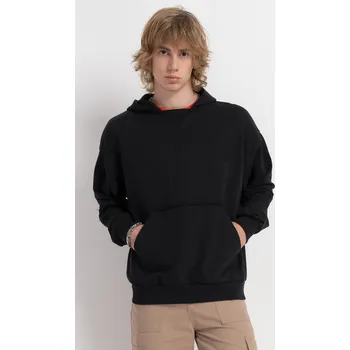 Chlapecká mikina Reporter Young | Chlapecká černá mikina s kapucí BOXY a potiskem - Barva ČERNÁ, Velikost 182 251-0551B-21-100-1