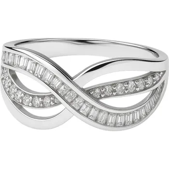 Prsten Zlatý 585/1000 prsten z bílého zlata se zirkony 10023