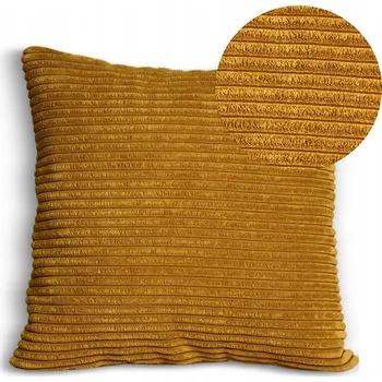 Polštář Dekorativní Polštář Polštář 40x40 do obývacího pokoje na křeslo, manšestr, žlutý