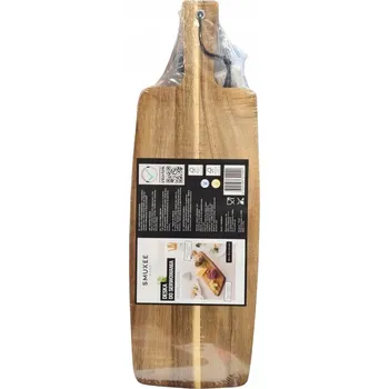 Kuchyňské prkénko SMUKEE Akáciové prkénko na servírování s rukojetí 45 x 15 x 1,5 cm 900