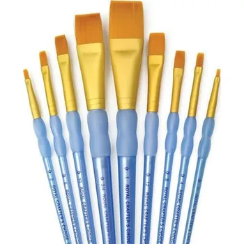 Umělecký štětec Royal Langnickel Sada štětců GOLD TAKLON, 9ks (ploché č.0,2,4,6,8,10,12, 3/4, 1)