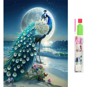 Diamantové malování Diamantové malování Páv 30X40cm