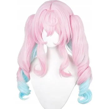 Karnevalová paruka Paruka s culíky dlouhá syntetická Lolita růžová/modrá Cosplay