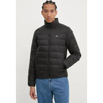 Péřová bunda Tommy Jeans pánská, černá barva, přechodná, DM0DM20658 99X, vel. S