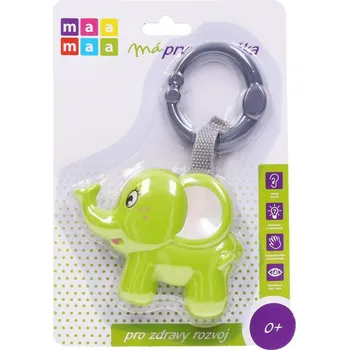 Hračka pro kojence Maamaa Chrastítko slon 21,5 cm