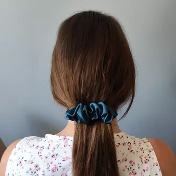 Spona do vlasů Scrunchie tmavý petrolej