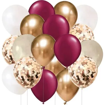 Balónek BALÓNKY ZLATÉ RŮŽOVÉ BÍLÉ ROSE GOLD CHROMOVÉ PASTELOVÉ DEKORACE SADA 103 KS