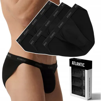 Slipy Pánské slipy TANGA 3 PÁRY úzké slipy bavlněné ATLANTIC 3BMP-1582 - XXL