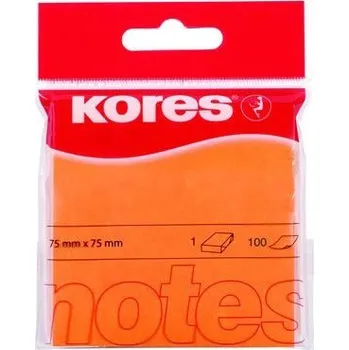 Set školních potřeb Kores Samolepicí bločky 75x75 - oranžové