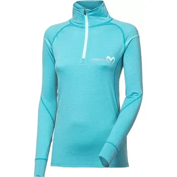 Pánské tričko PROGRESS Progress Merino dámský rolák s krátkým zipem, mint velikost XS