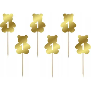 Obraz Zápichy do dortu Medvídek Ráček 1 toppery 6 ks