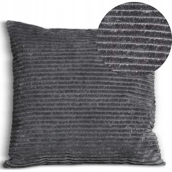 Polštář Dekorativní Polštář Polštář 40x40 do obývacího pokoje šedý manšestr do křesla