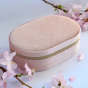 Šperkovnice Šperkovnice oválná na zip SK0003/B růžová II. jakost