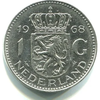 NIZOZEMÍ. 1 gulden 1968.