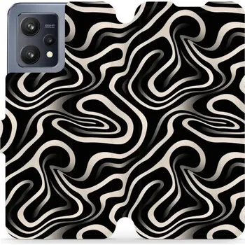 Pouzdro na mobilní telefon Flipové pouzdro Mobiwear - Realme 9 - VA63S Vlnky a linky - VÝPRODEJ (Knížkové flip pouzdro, obal, kryt na mobil Realme 9 - VA63S Vlnky a linky, materiál Umělá kůže + TPU - ochrana 360°, stojánek, silikonová vanička, magnetické zavírání)