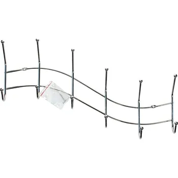 Věšák Nástěnný věšák 13,5x44,5 cm lesklý chrom vlnka