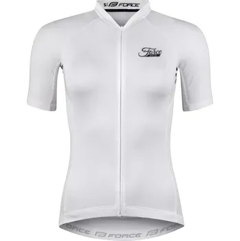 cyklistický dres FORCE Dres dámský Force PURE LADY krátký rukáv, bílý velikost XXL