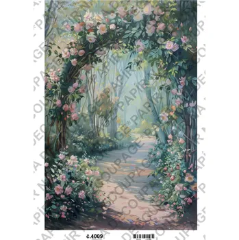 Umělecký papír Rýžový a soft papír na decoupage - Obraz příroda - KB04009 Materiál: Soft, Rozměr: A4