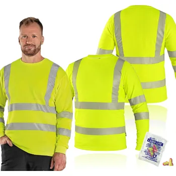 Pánské tričko Pracovní tričko Magros Výstražné tričko BOZP Dlouhý rukáv CXS OLDHAM XXL