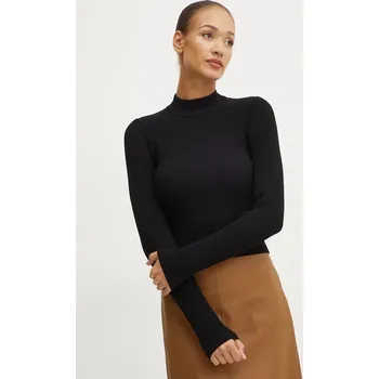 Dámský svetr Svetr MICHAEL Michael Kors dámský, černá barva, lehký, s pologolfem, MF460Z133D 99X, vel. L