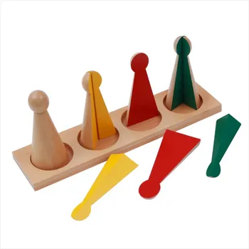Dřevěná hračka ADENA MONTESSORI Velké zlomkové kuželky se stojanem