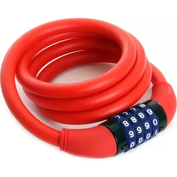 Zámek na kolo Zámek QT Cycle Tech silikon, 120/12 - kodový barva červená