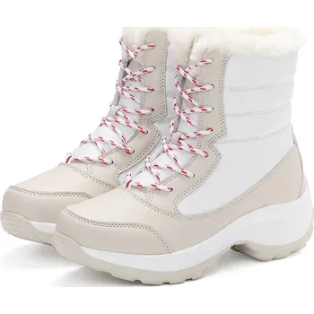 Pánská zimní obuv zimní kotníkové boty na platformě s kožíškem Barva: Bílá, Velikost: 36