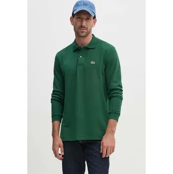 Pánské tričko Bavlněné tričko s dlouhým rukávem Lacoste L1312 132 L1312.032 zelená 77X, vel. S