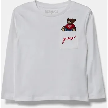 Chlapecké oblečení Dětské bavlněné tričko s dlouhým rukávem Guess N4BI06.I3Z14.PPYA bílá 00X, vel. 88-96