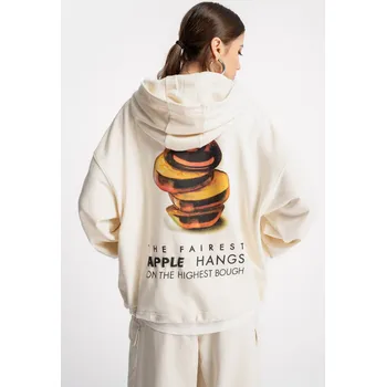 Dívčí mikina Reporter Young | Dívčí krémová oversize mikina s kapucí s potiskem CHERRY - Barva KRÉMOVÁ, Velikost 146/152 251-0551G-15-220-1