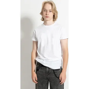 Chlapecké tričko Reporter Young | Chlapecké bílé tričko s černou nášivkou na přední straně - Barva BÍLÁ, Velikost 158 243-0440B-53-200-1