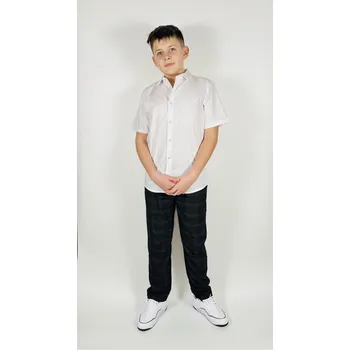 Reporter Young | Chlapecké tmavě modré elegantní kostkované chinos kalhoty s gumou v pase - Barva TMAVĚ MODRÁ, Velikost 170 243-0110B-11-480-1