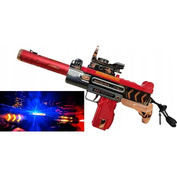 Dětská zbraň PUŠKA S POHYBLIVOU HLAVNÍ ČÁSTÍ A EFEKTEM KOUŘE – LED VODNÍ PÁRA, ZVUK 34 CM E2618 EMAJ