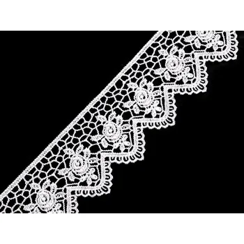 Stuha Vzdušná krajka šíře 45 mm benátská Varianta: 1 bílá, Balení: 13.5 m