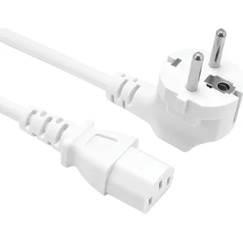 Prodlužovací kabel Flexo PVC počítačová šňůra N5/863107-3-2/3, 3x1, úhlová vidlice, bílá - 3 m (AK 863107-3-13/3 (C13))