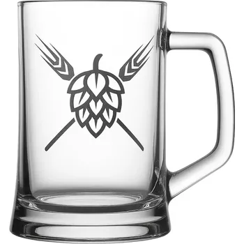 Sklenice Půllitr s pískovaným motivem chmelové šišky