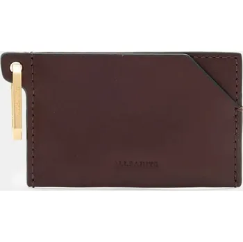 Peněženka Kožené pouzdro na karty AllSaints HEX CARDHOLDER vínová barva, W398XB 93X, vel. ONE SIZE