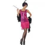 Kostým 30.léta růžový s flitry Velikost: L