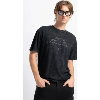 Chlapecké tričko Reporter Young | Chlapecké černé tričko s efektem acid wash a potiskem na přední straně - Barva STŘÍBRNÁ, Velikost 158 243-0440B-35-198-1