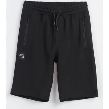 Chlapecké kraťasy Reporter Young | Chlapecké černé krátké teplákové šortky s nášivkou - Barva ČERNÁ, Velikost 152 243-0113B-20-100-1