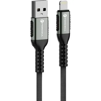Datový kabel Forcell F-Energy kabel USB A - Lightning, 2,4A, 12W, 0,25 m, černý