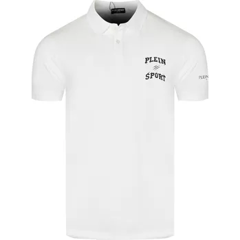PLEIN SPORT Refined White polo tričko S Bílá