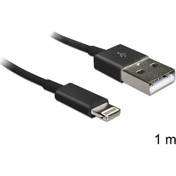 Datový kabel Delock USB datový a napájecí kabel pro iPhone 5, Lightning, černý, 1m