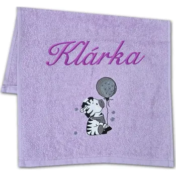 Dětský ručník se jménem 30x50 LILI Zebra fialová