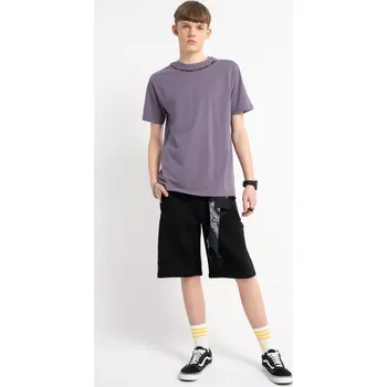 Reporter Young | Chlapecké černé teplákové šortky s potiskem URBAN - Barva ČERNÁ, Velikost 170 251-0113B-61-100-1