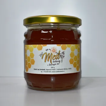 Žertovný předmět Med květový z Železných hor - 500g (Včelí med květový 0,5kg)