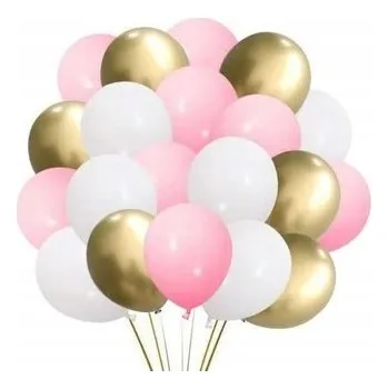 Balónek Balónky Střední Bílé Růžové Zlaté Mix 20 Kusů