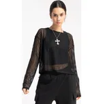 Reporter Young | Dívčí černá síťovaná halenka + CROP TOP - Barva ČERNÁ, Velikost 170 251-0442G-11-100-1