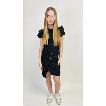 Reporter Young | Dívčí černá halenka s ozdobnými rukávy - Barva ČERNÁ, Velikost 158 243-0440G-53-100-1