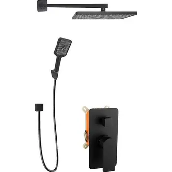 Sprchový set kielle Vega - Sprchový set s baterií pod omítku, pro 2 spotřebiče, s příslušenstvím a tělesem, matná černá 20618SP34